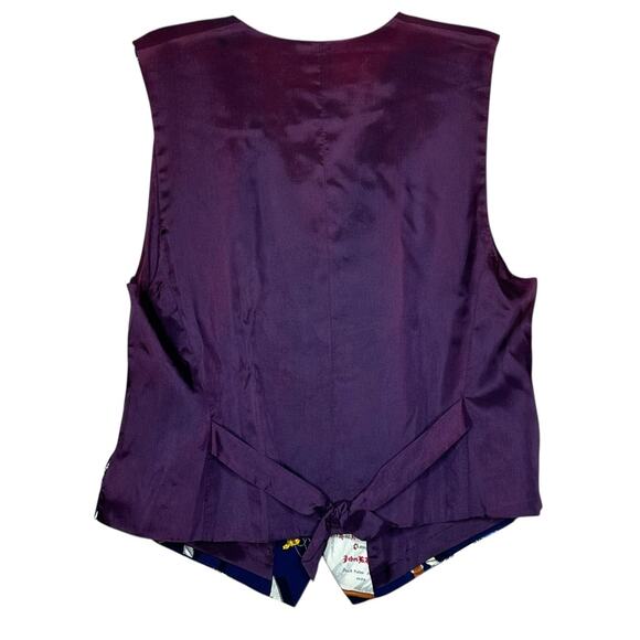 Vintage Liz Claiborne Collection Nautical Themed Gold Buttons Blue Vest Large - Picture 2 of 6